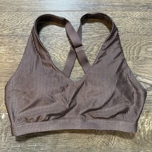 Unbranded Brown Bralette Shimmer Adjustable Straps Small Grunge Y2K Ribbed‎
